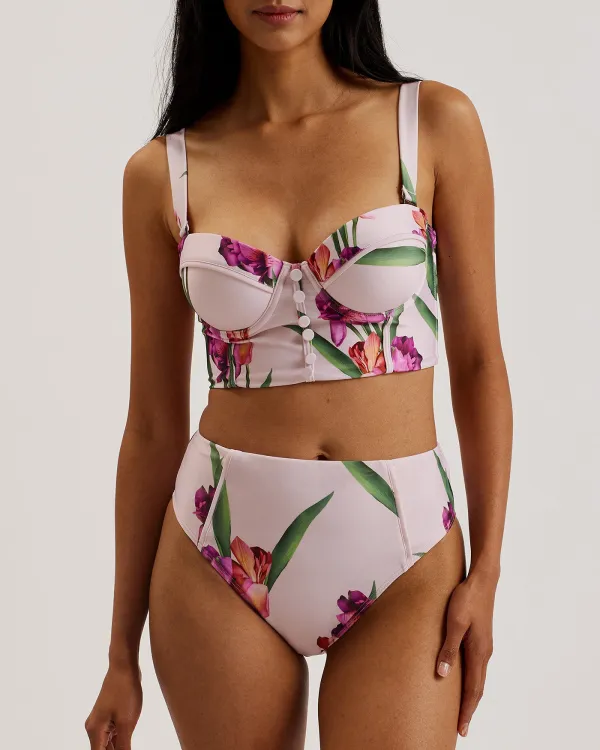 Avelea High Waisted Bikini Bottom Lt-Pink