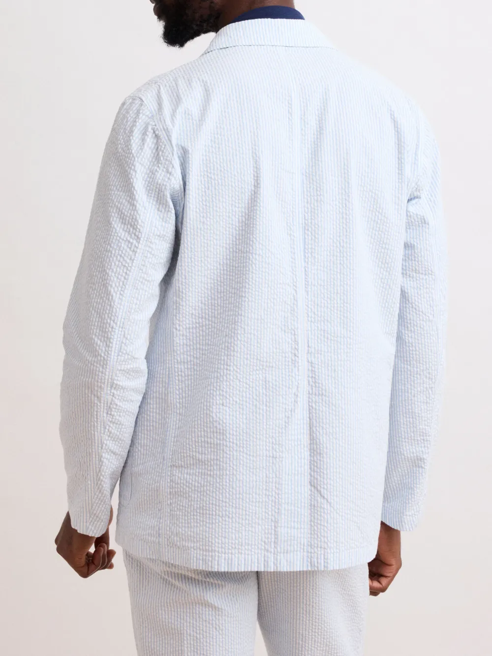 Men's Faded Blue Seersucker Jacket