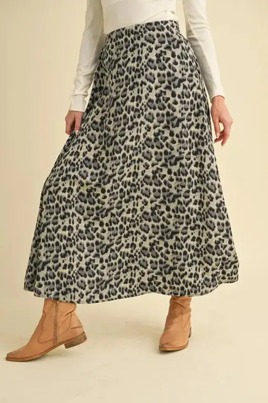 Leopard Print Aemi Midi Skirt