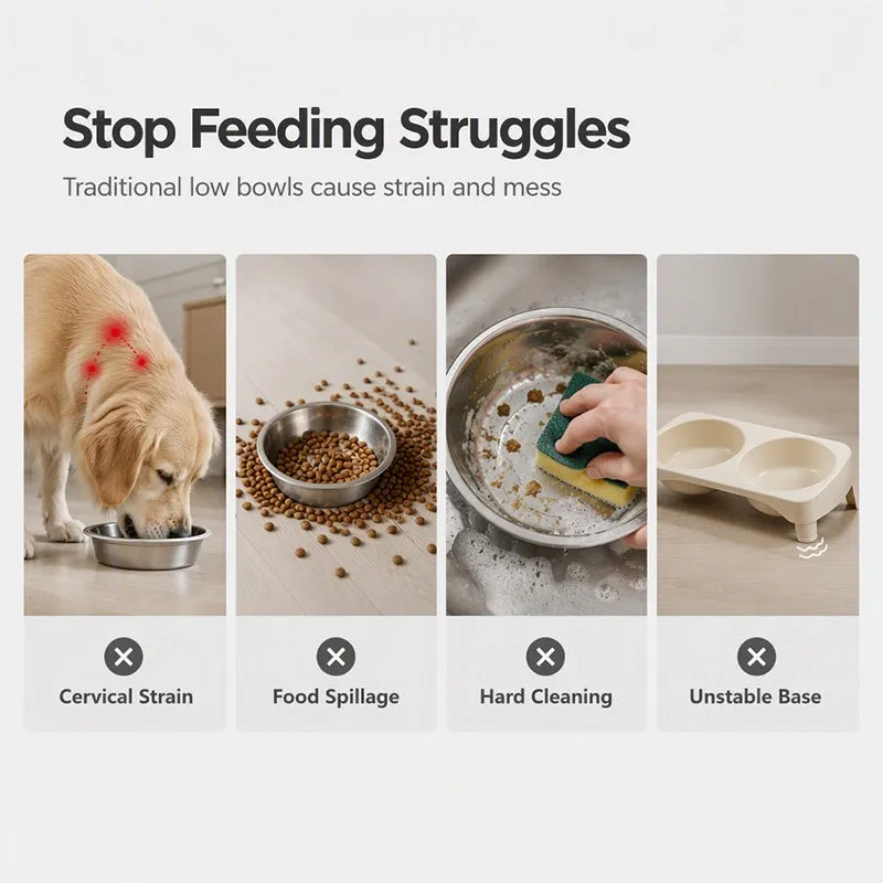 Lift the detachable pet double bowl