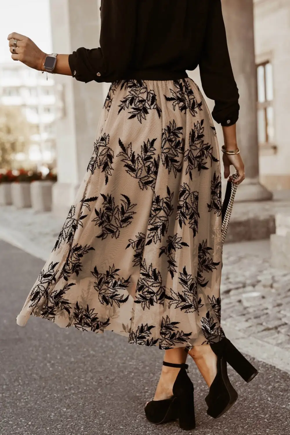 Chic Maxi Floral High Waist Skirt