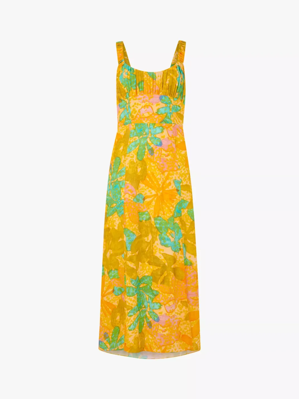 Palm Floral Carmel Dress