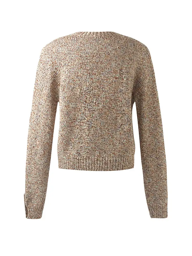 Wool Blend Round Neck Women Sweater