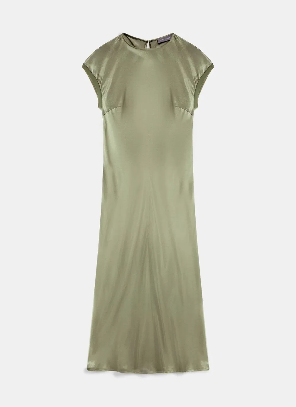 Casual Style Crew Neck Satin Midi Dress