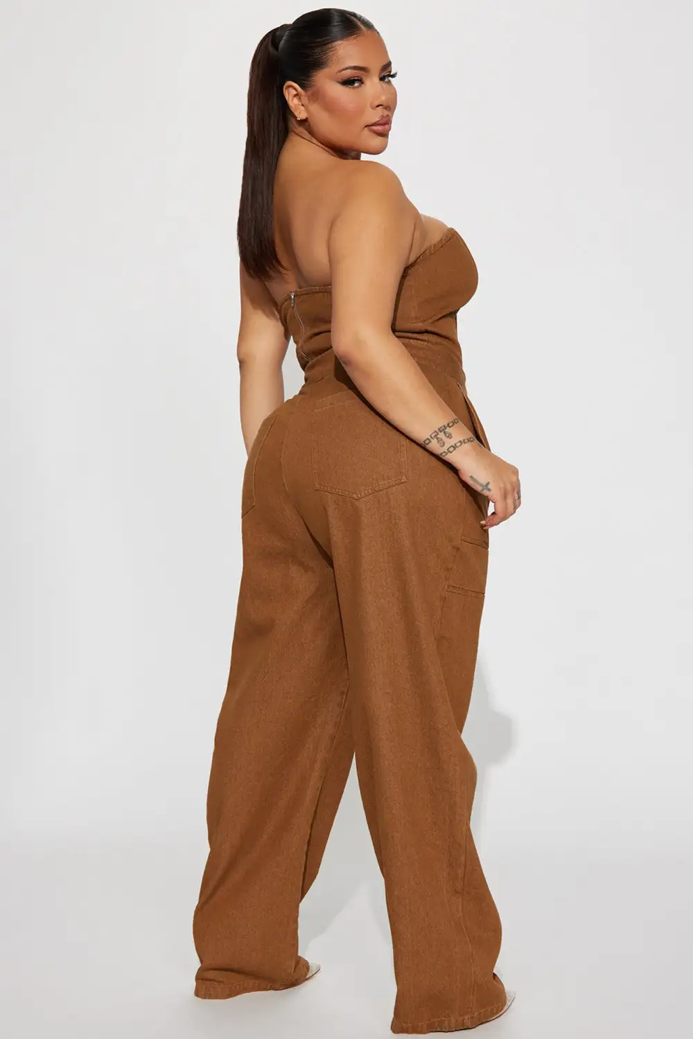 Danielle Denim Pant Set - Mocha