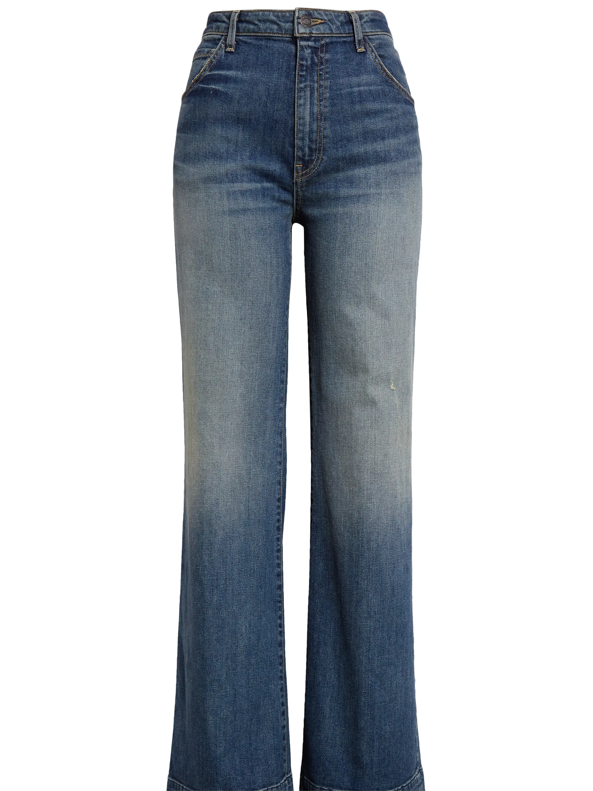 High Rise Pull-On Acid Wash Jeans