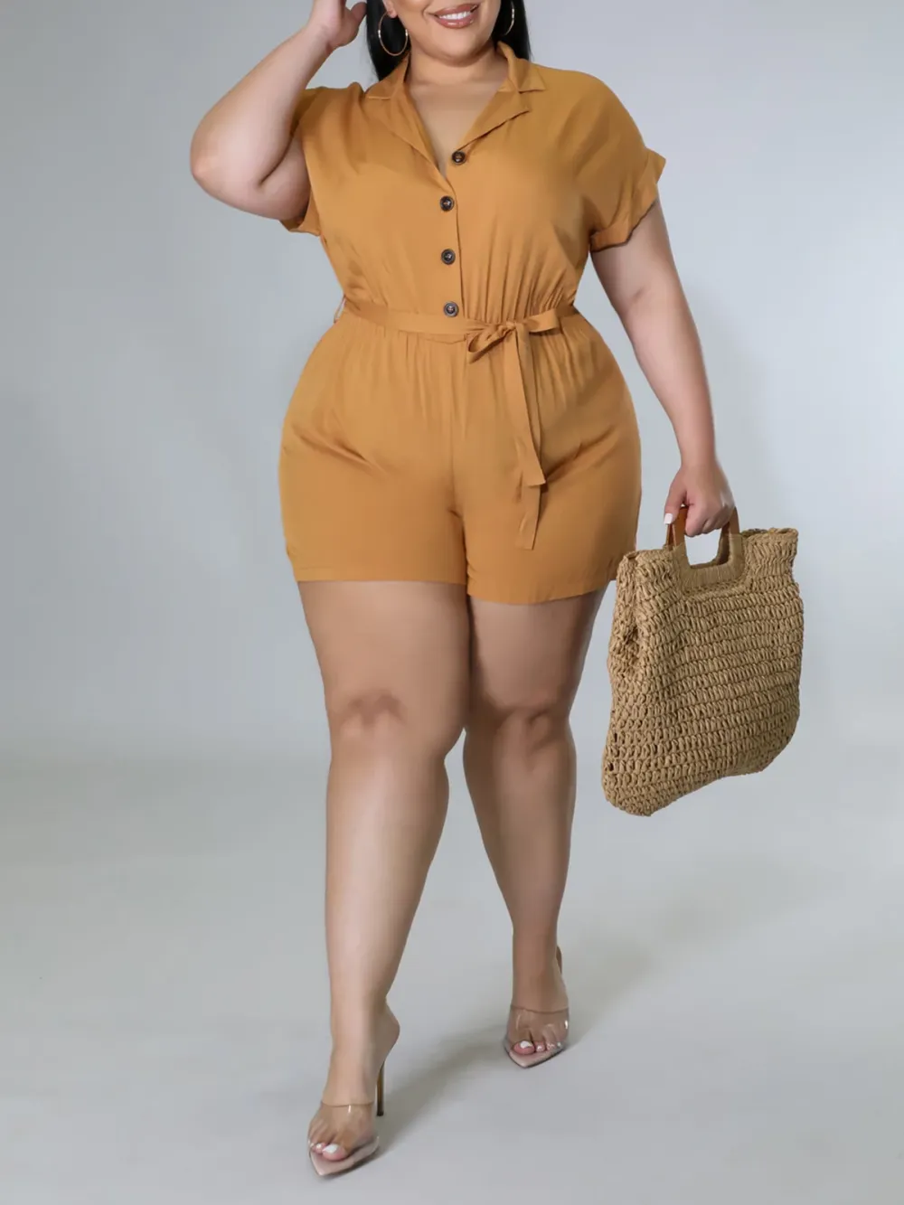 Plus-Size Stylish Women'S Romper Shorts