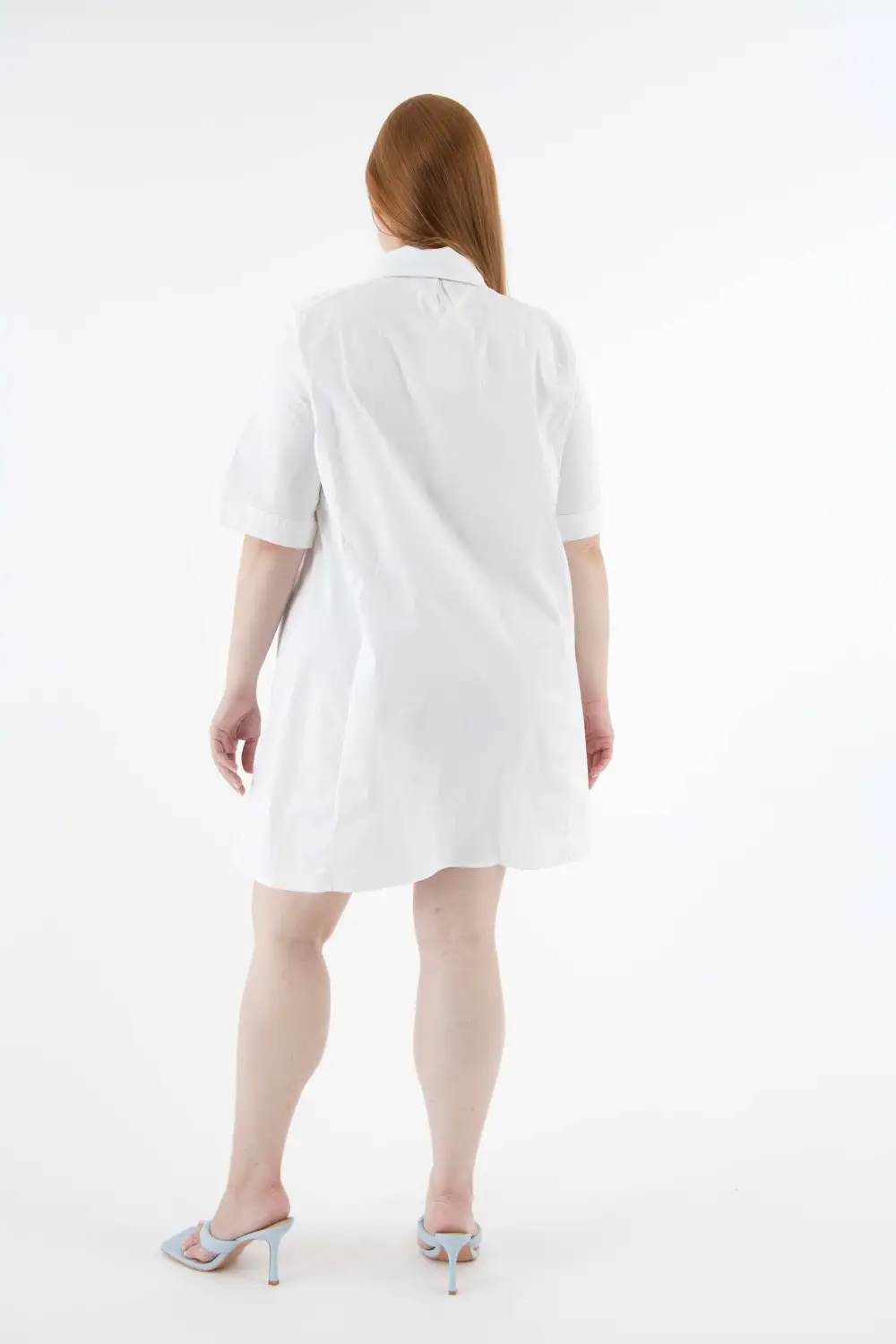 The Workaholic Cotton Shirt dress in White