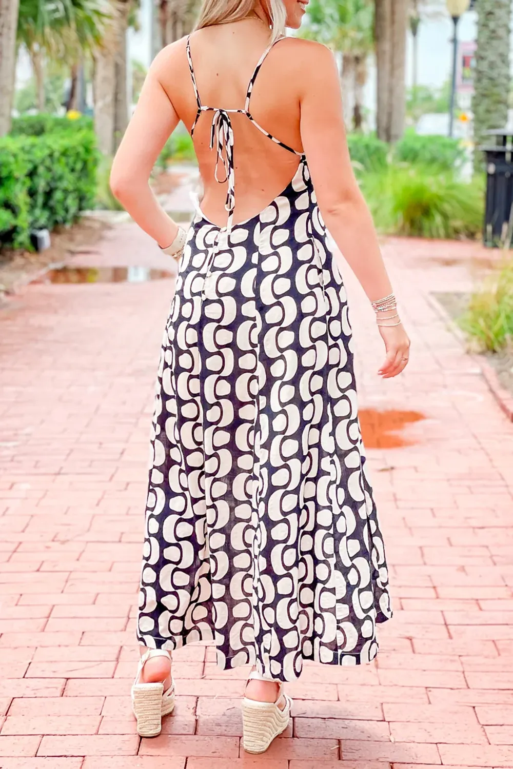 Black And White Printed Dress
