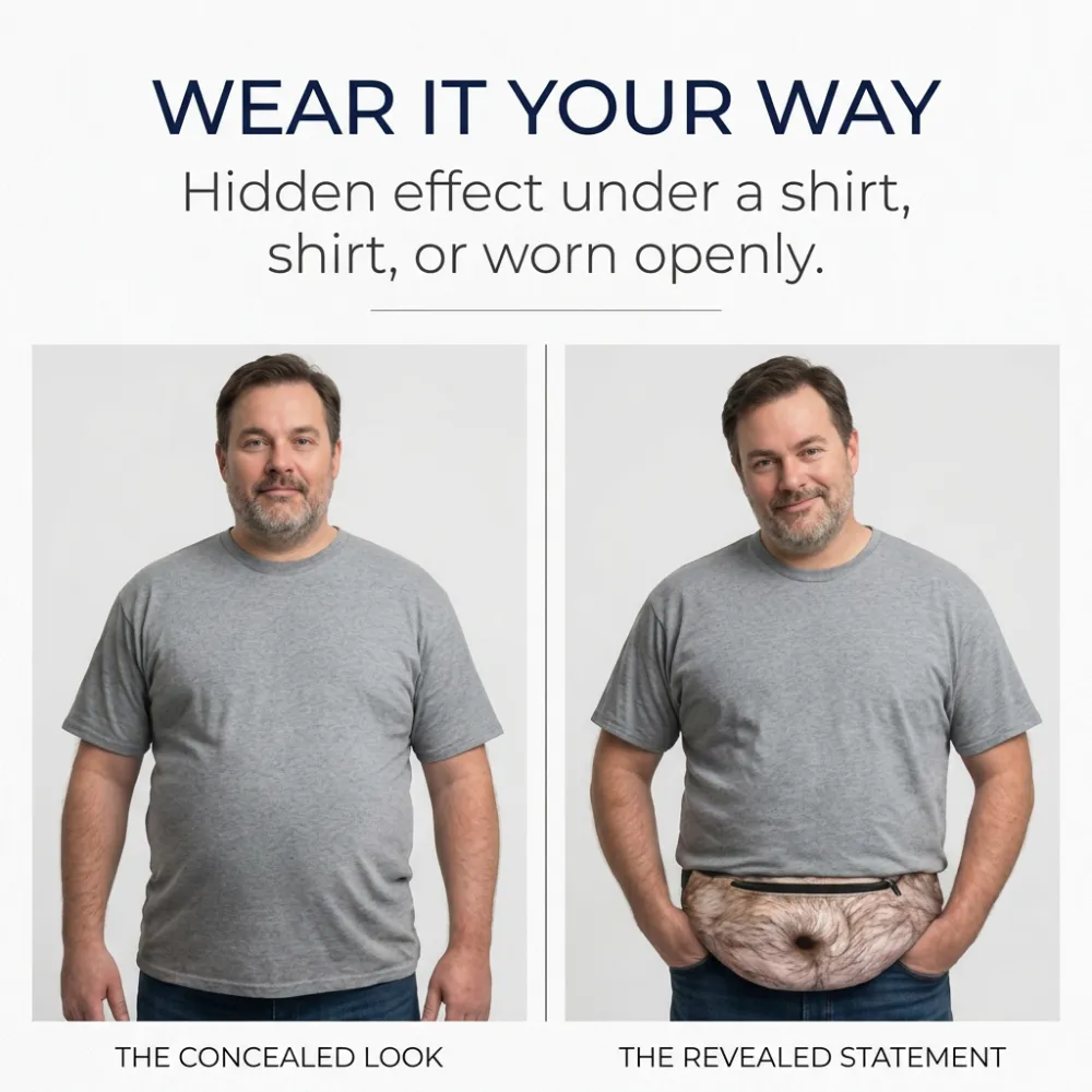 TikTok Viral Dad Bod Fanny Pack Novelty 3D Beer Belly Waist Bag Anti-Harassment Design