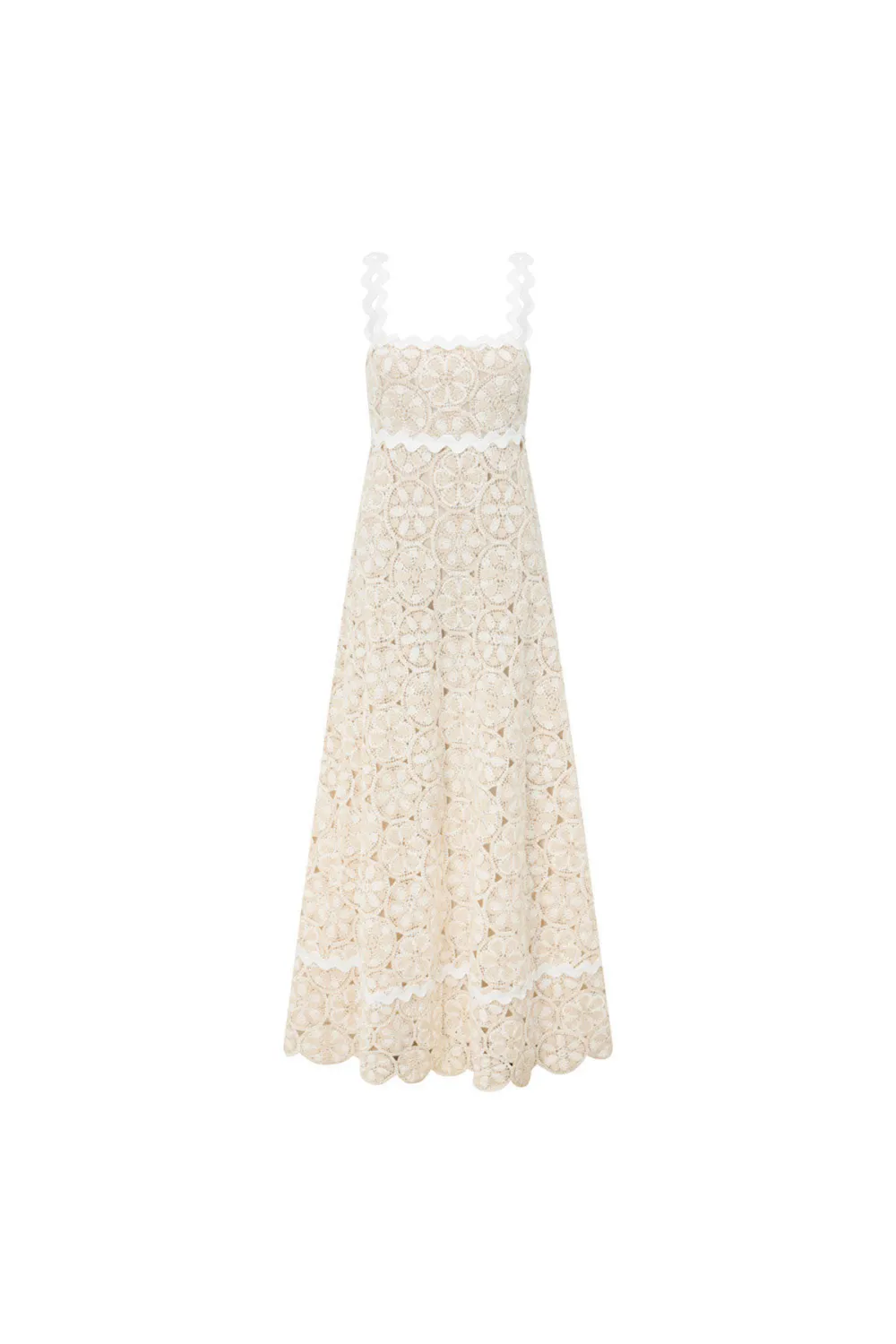 Crochet Square Neck Maxi Dress