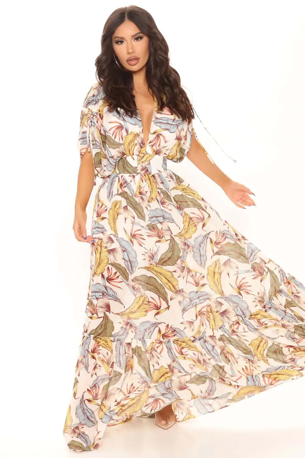 Farrah Floral Maxi Dress - Ivory/combo