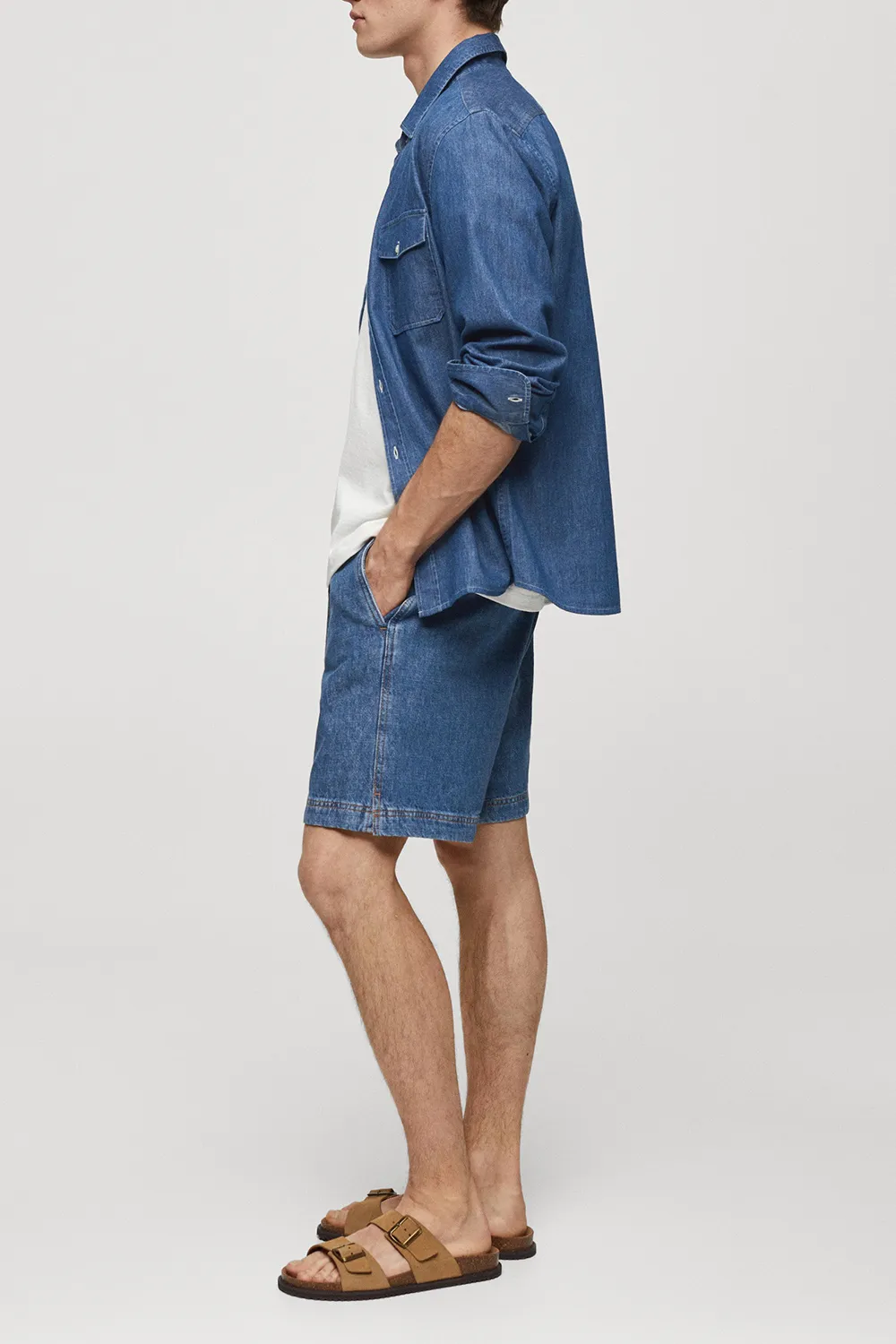 Denim Shorts With Drawstring