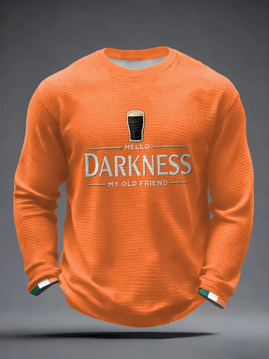 Men's Hello Darkness My Old Friend Waffle Long Sleeve Top