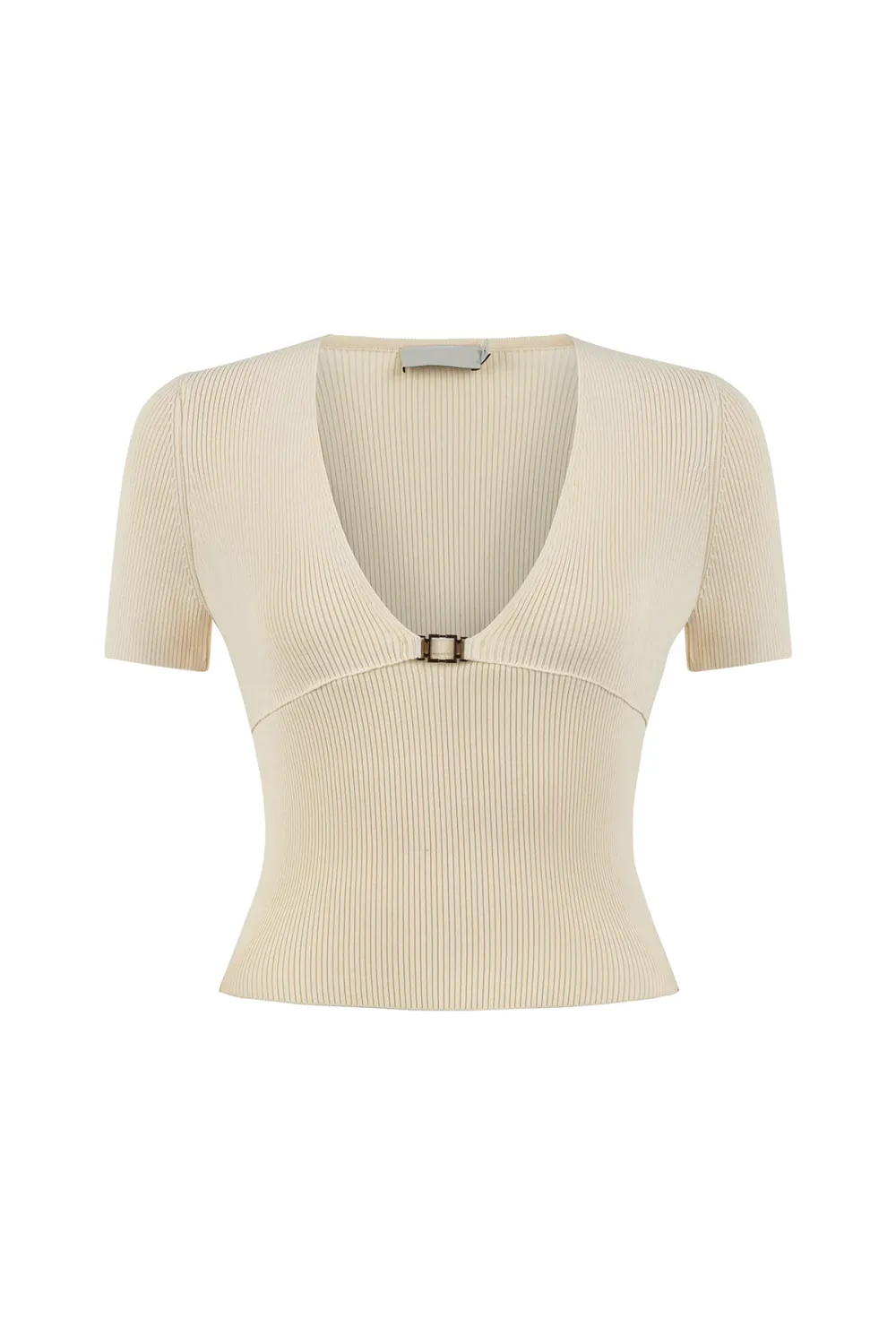 V-Neck Top-Beige