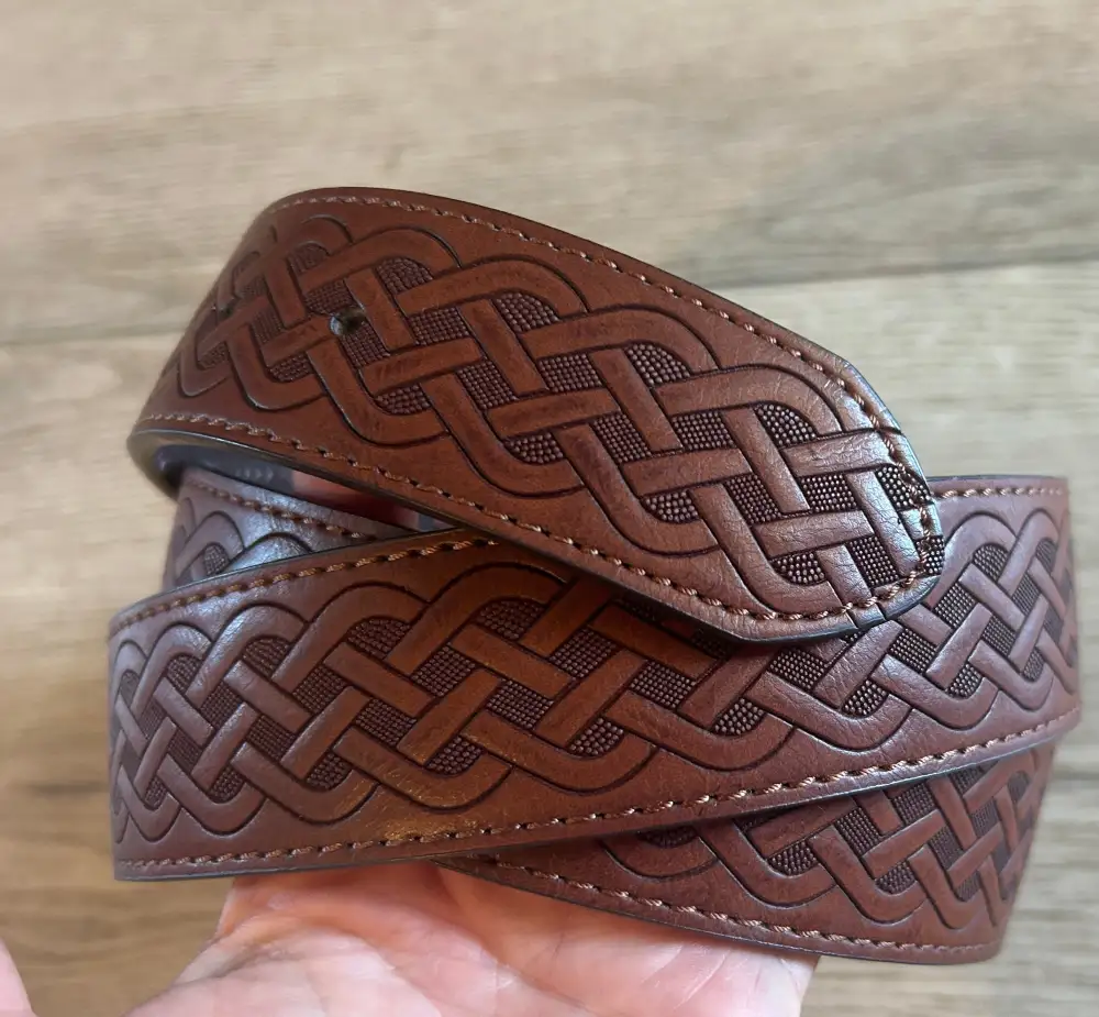 Distressed Edge Leather Belt Strap