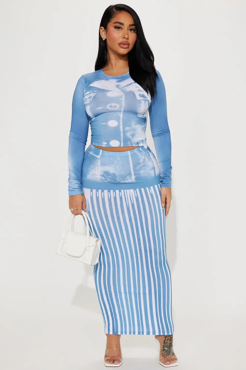 Caroline Skirt Set - Light Blue