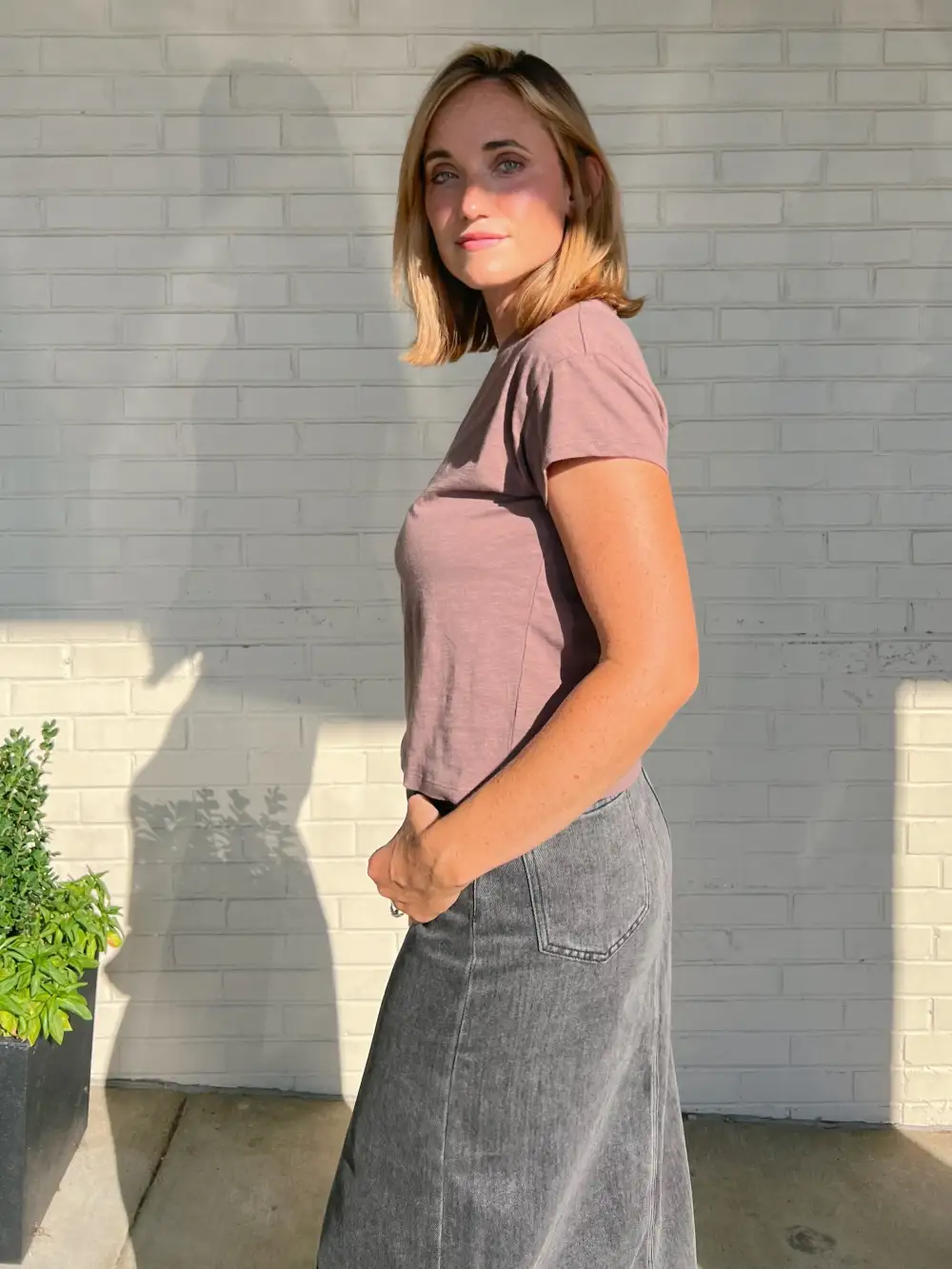 Modern Slub Short Sleeve Tee - Deep Taupe