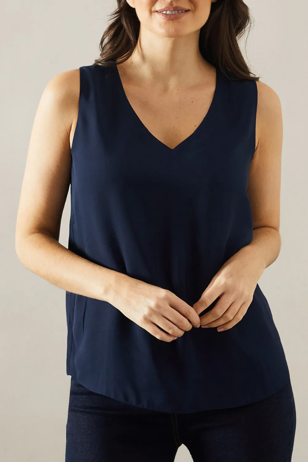 Georgette Fabric All-Match V-Neck Ladies Vest