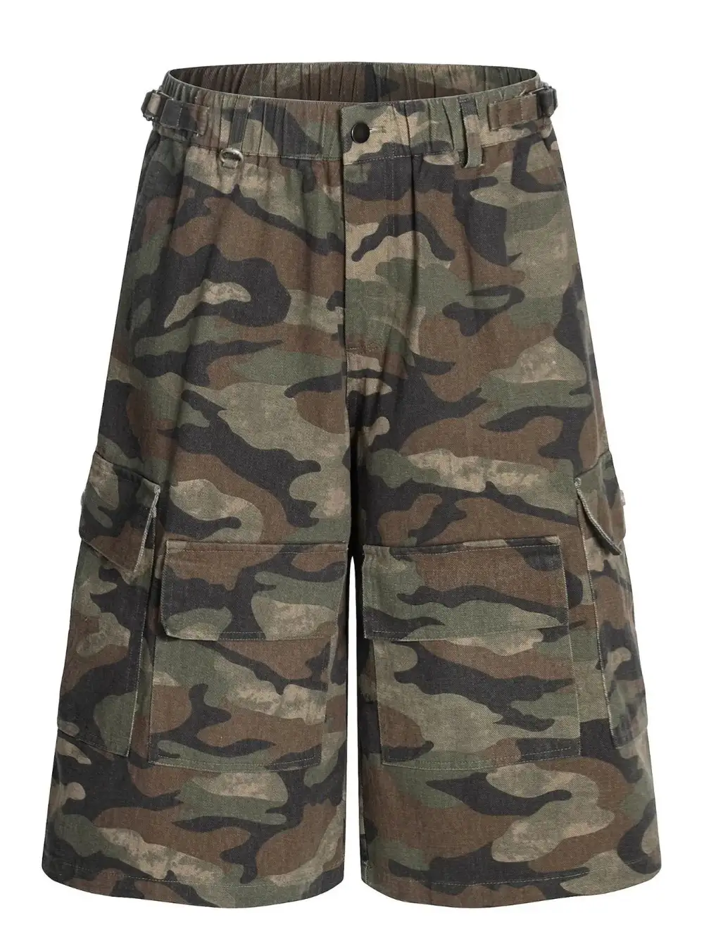 Drawstring Utility Cotton Blend Casual Shorts