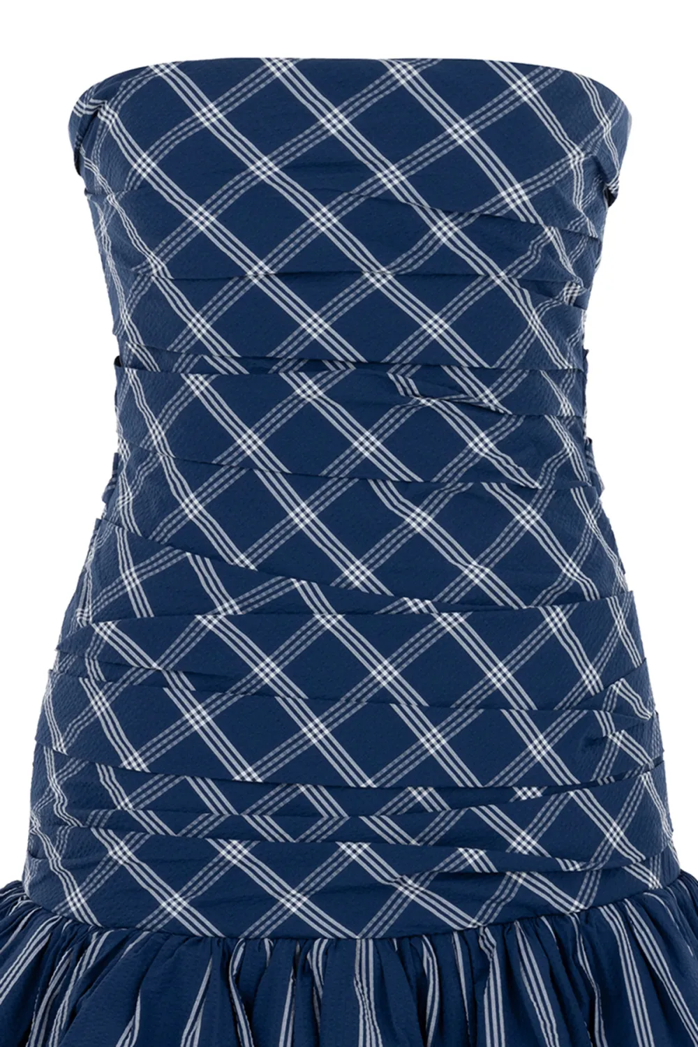 Strapless Mini Dress-Navy Blue