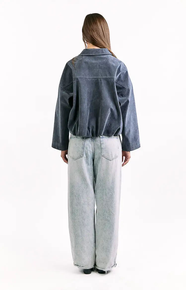 Bomber Steel Suedette Jacket