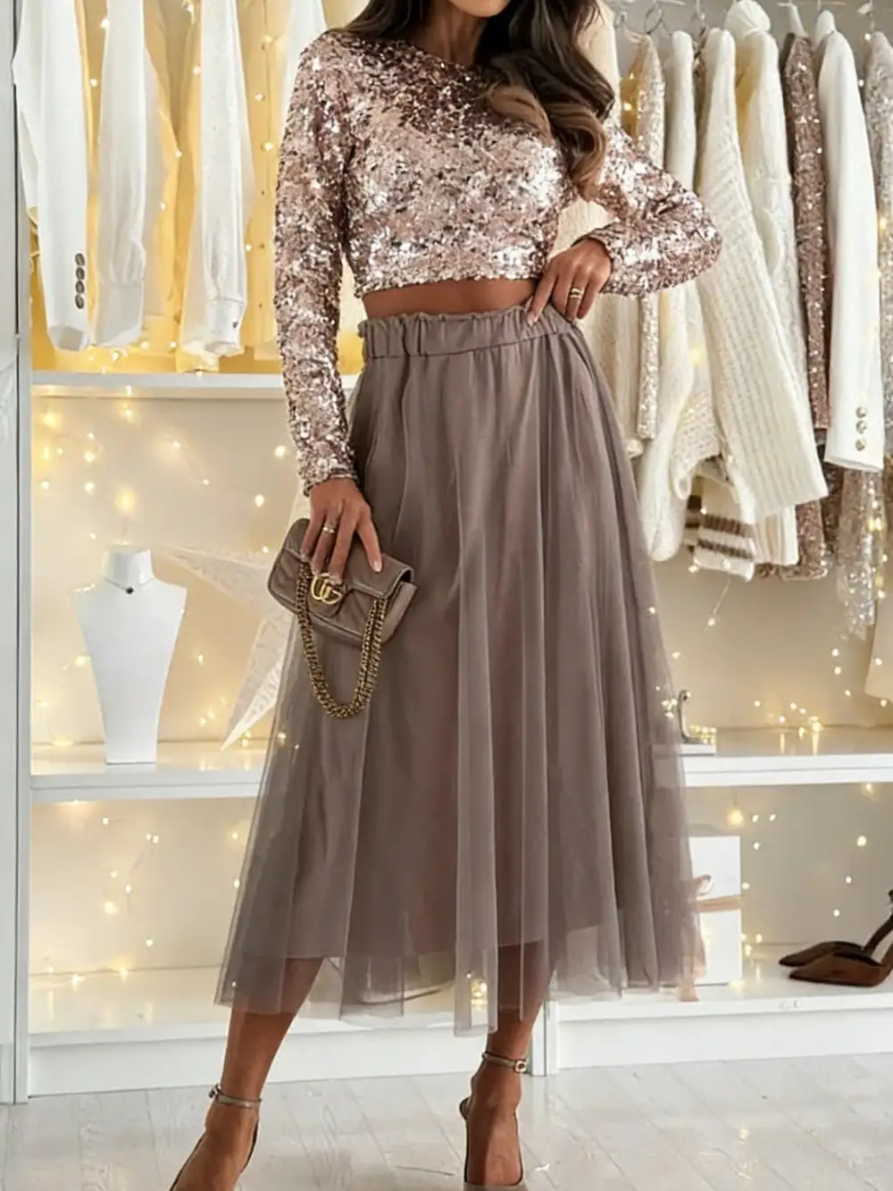 Line Mesh Skirt