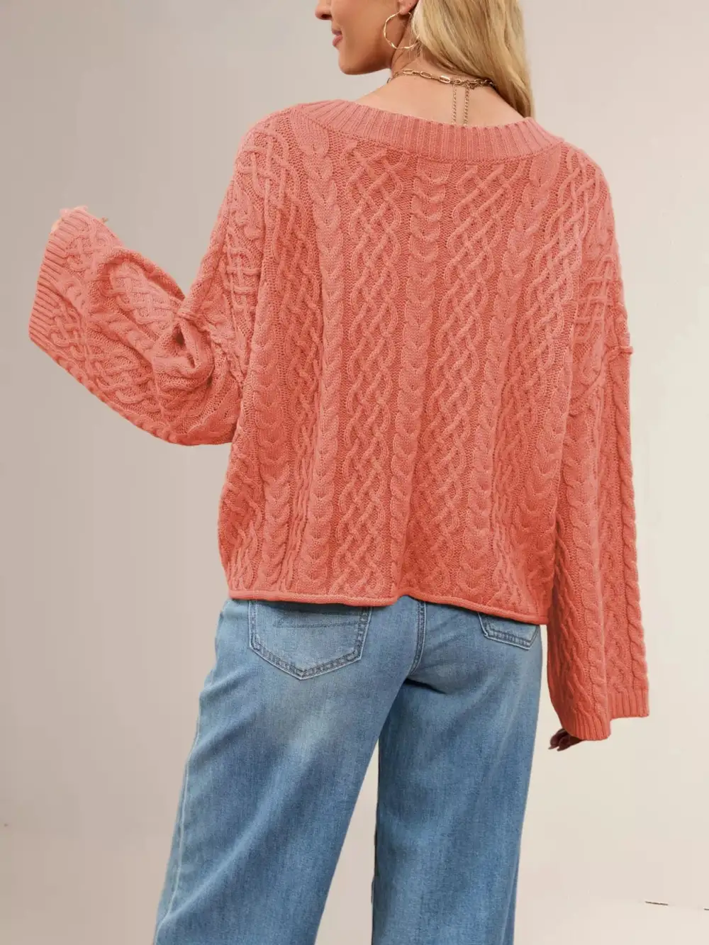 Cable Knit Button Down Cardigan