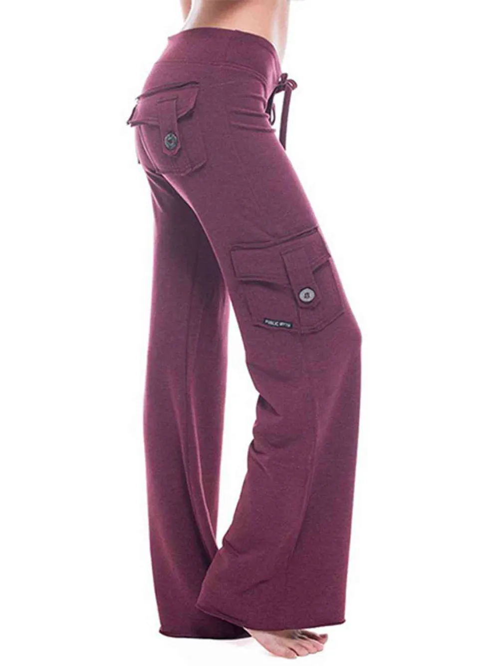 Mid Waist Pants With Pocket