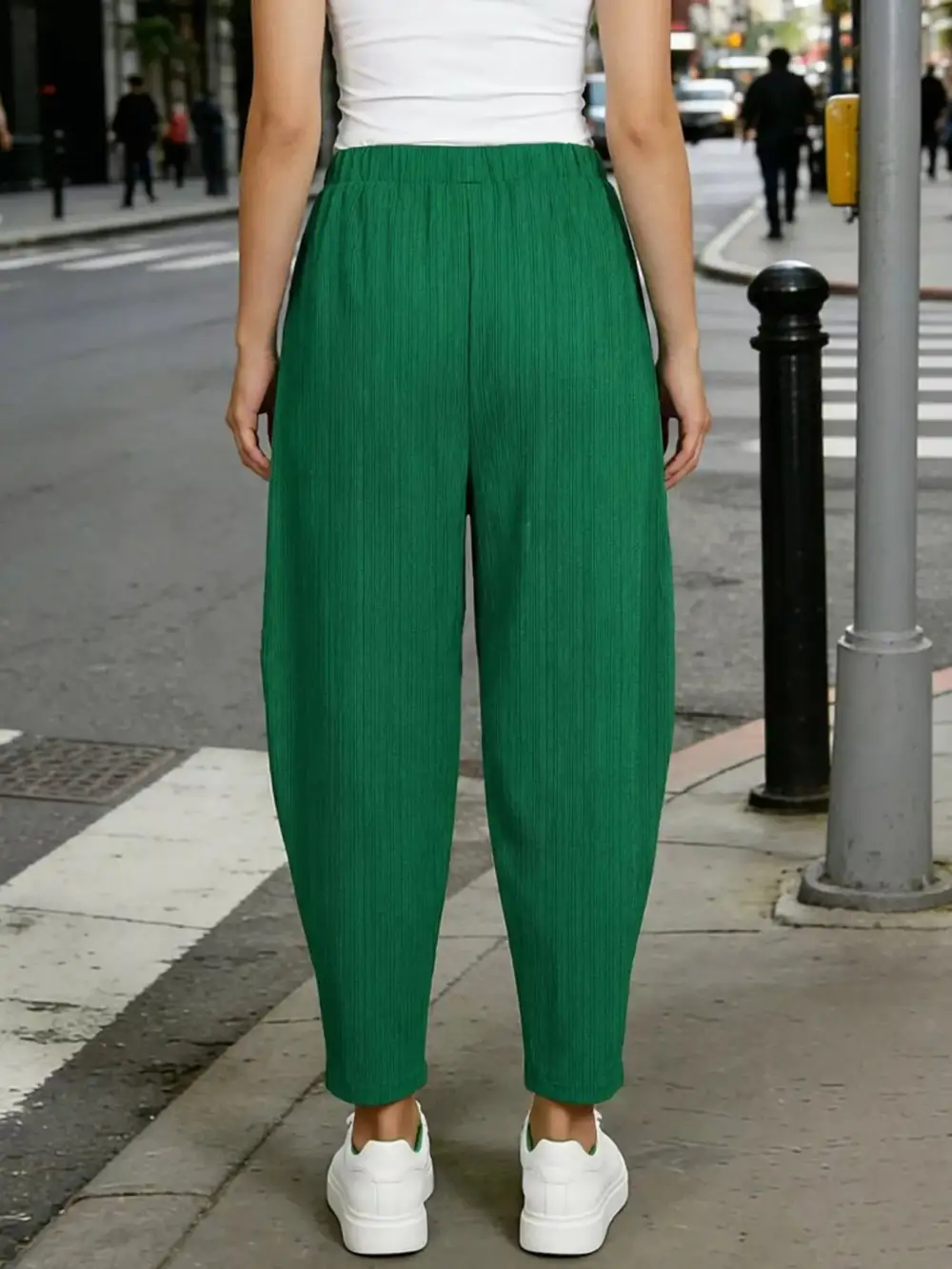 Casual Elastic Waist Harem Pants