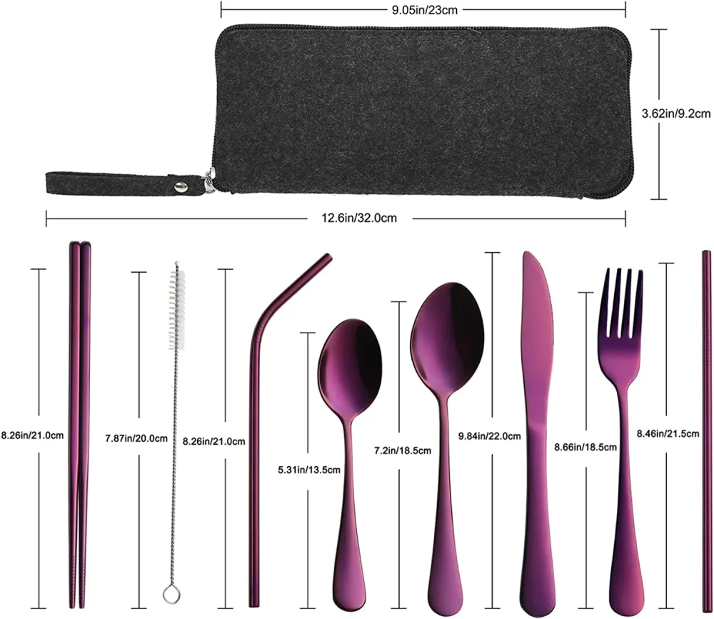 (Store Closing Sale) Portable travel cutlery, reusable silverware