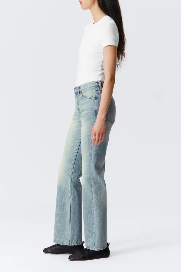 Pocketed Mid Waist Bootcut Jeans