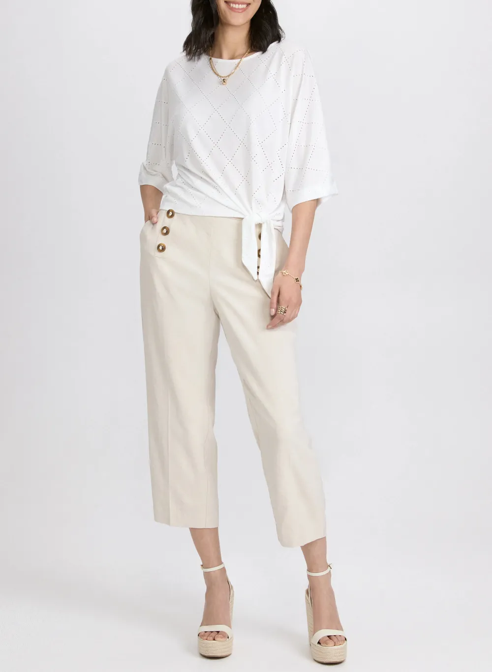 Ivory Ribbed Casual Top