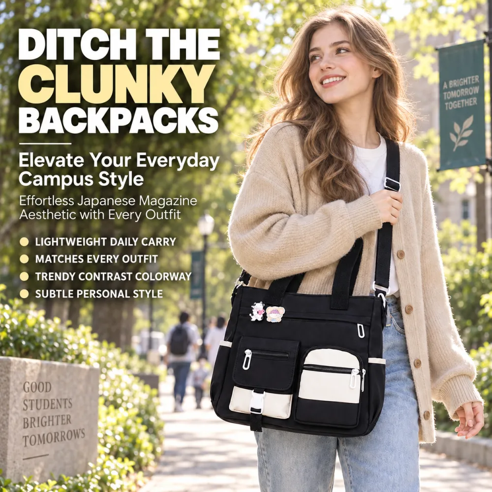 Large capacity canvas versatile artistic tote bag