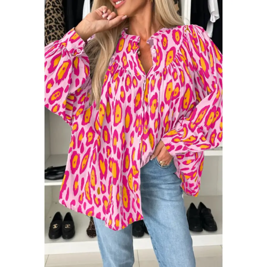 Cozy Leopard Button Up Button Up Shirt