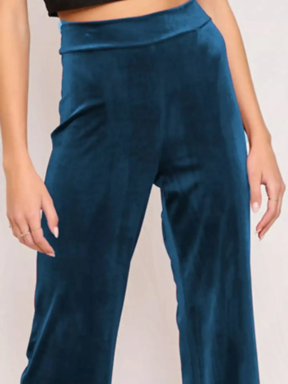 Full Size Velvet Wide Leg Pants