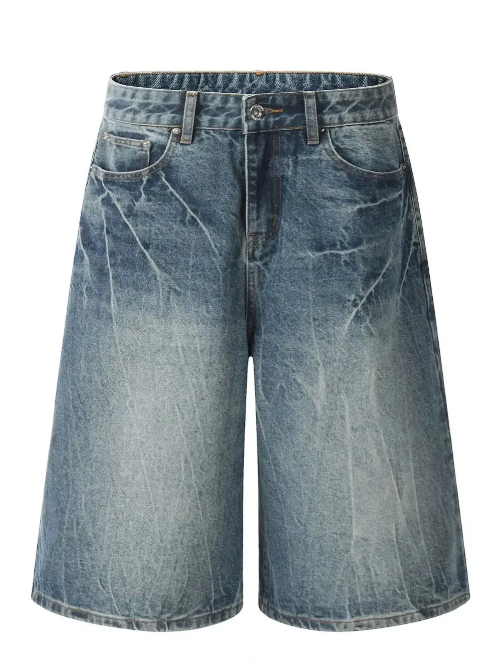 Zip Wide Leg Cotton Blend Casual Shorts