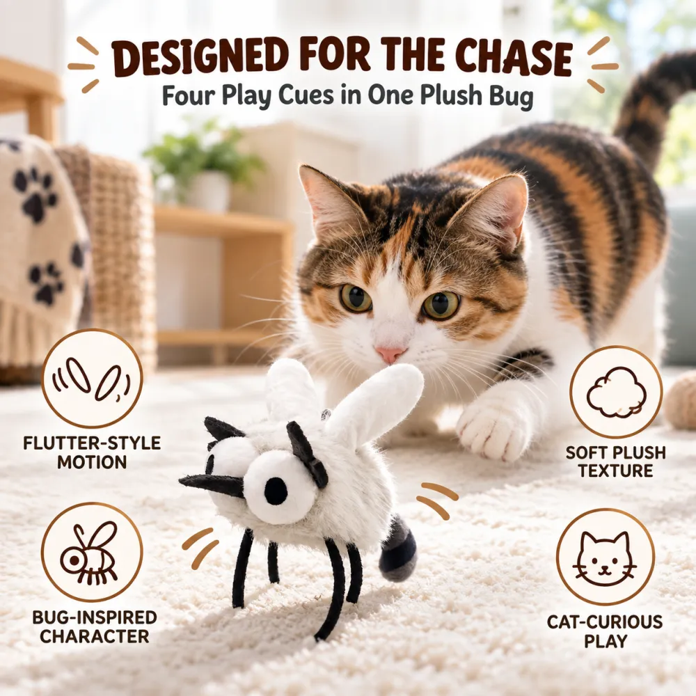Pet Gravity Simulated Insect Cat Toy Self-Play Electric Teasing Plush Cat Toy