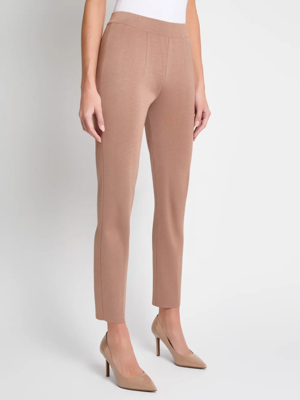 Solid Color Mid Waist Pants