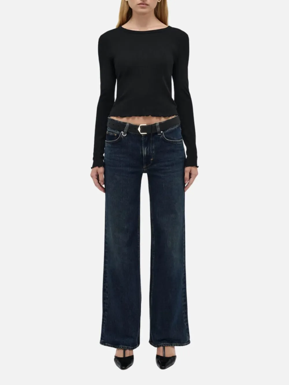 Button Up Mid Waist Jeans