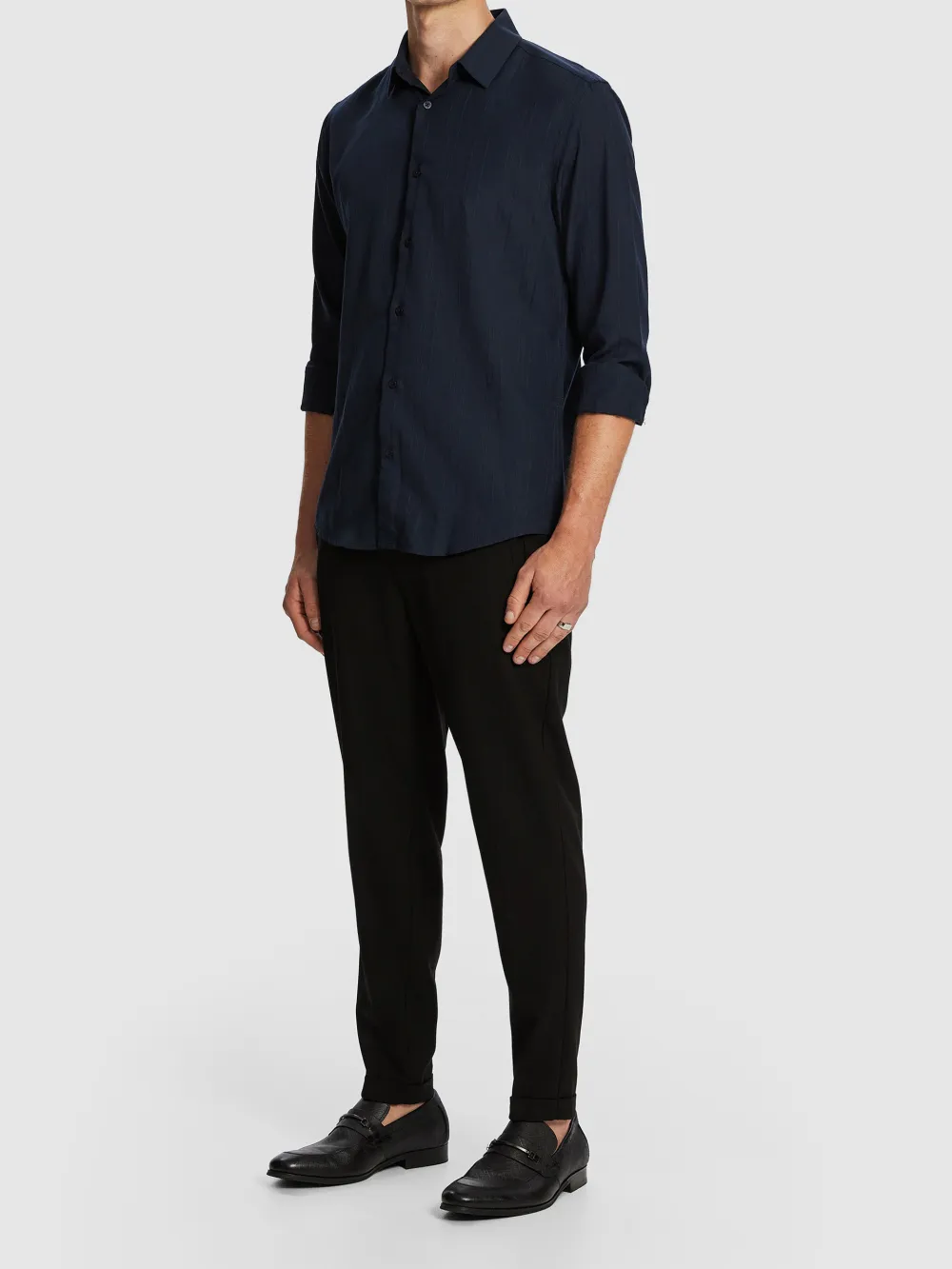 Navy Regular Fit Long Sleeve Shirt