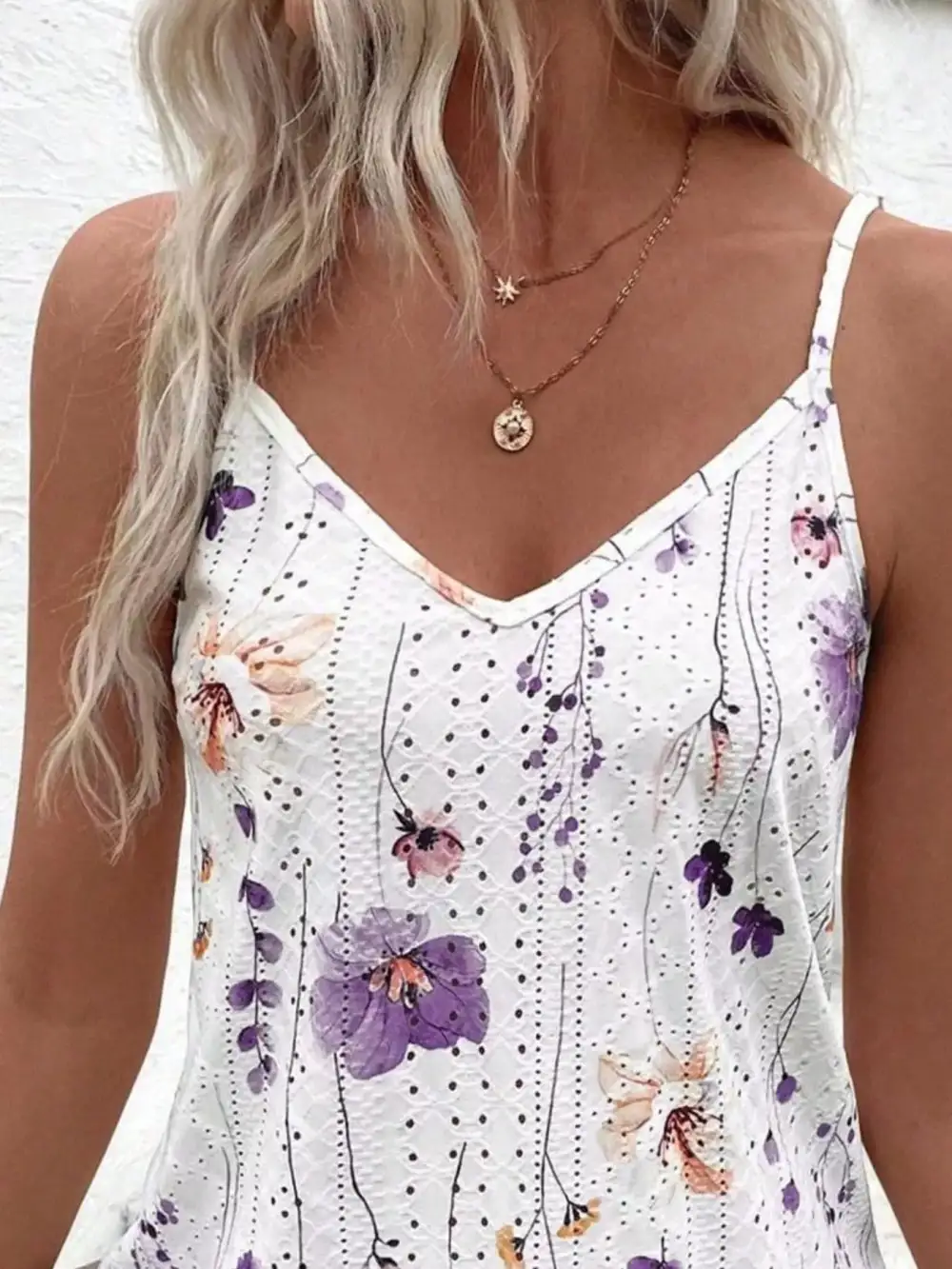 Floral Print V Neck Cami