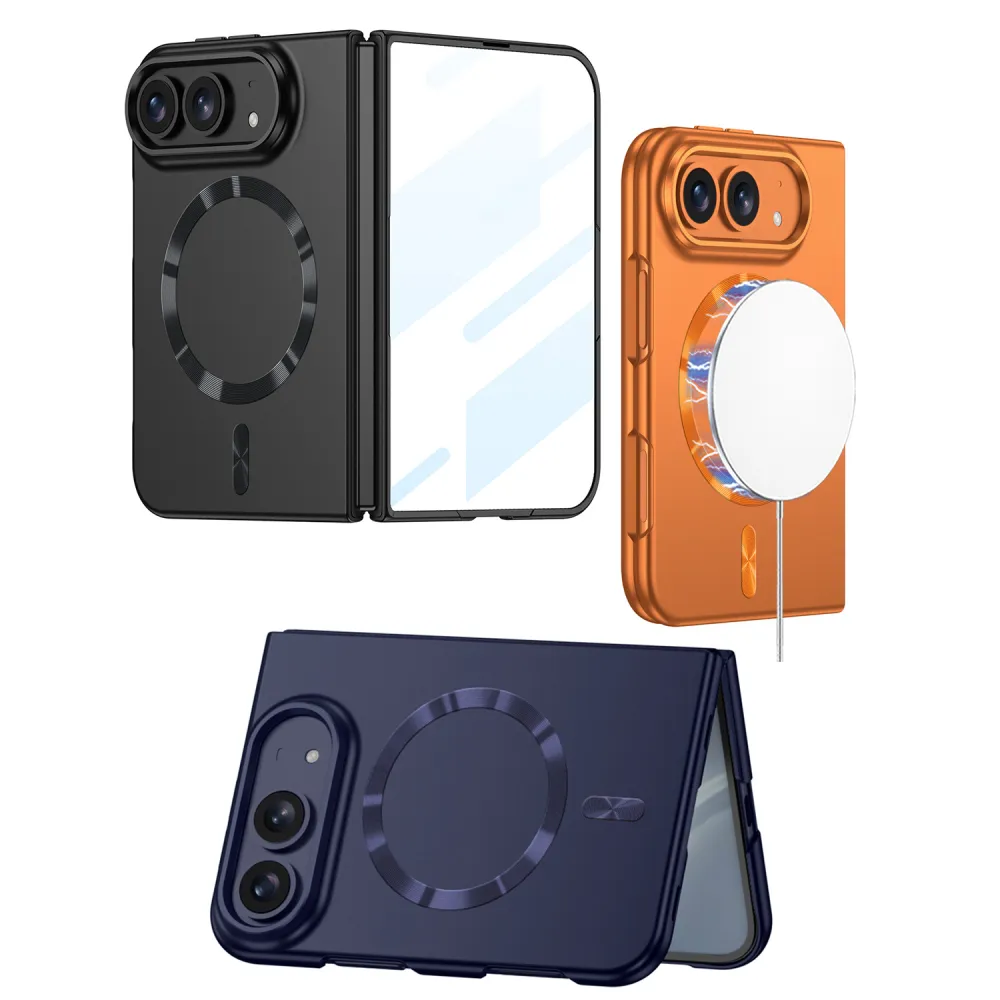 iPhone Duo - Magnetic Hinge Protection Fashion Cover Built-in Tempered Glass Film & Magnetic Ring