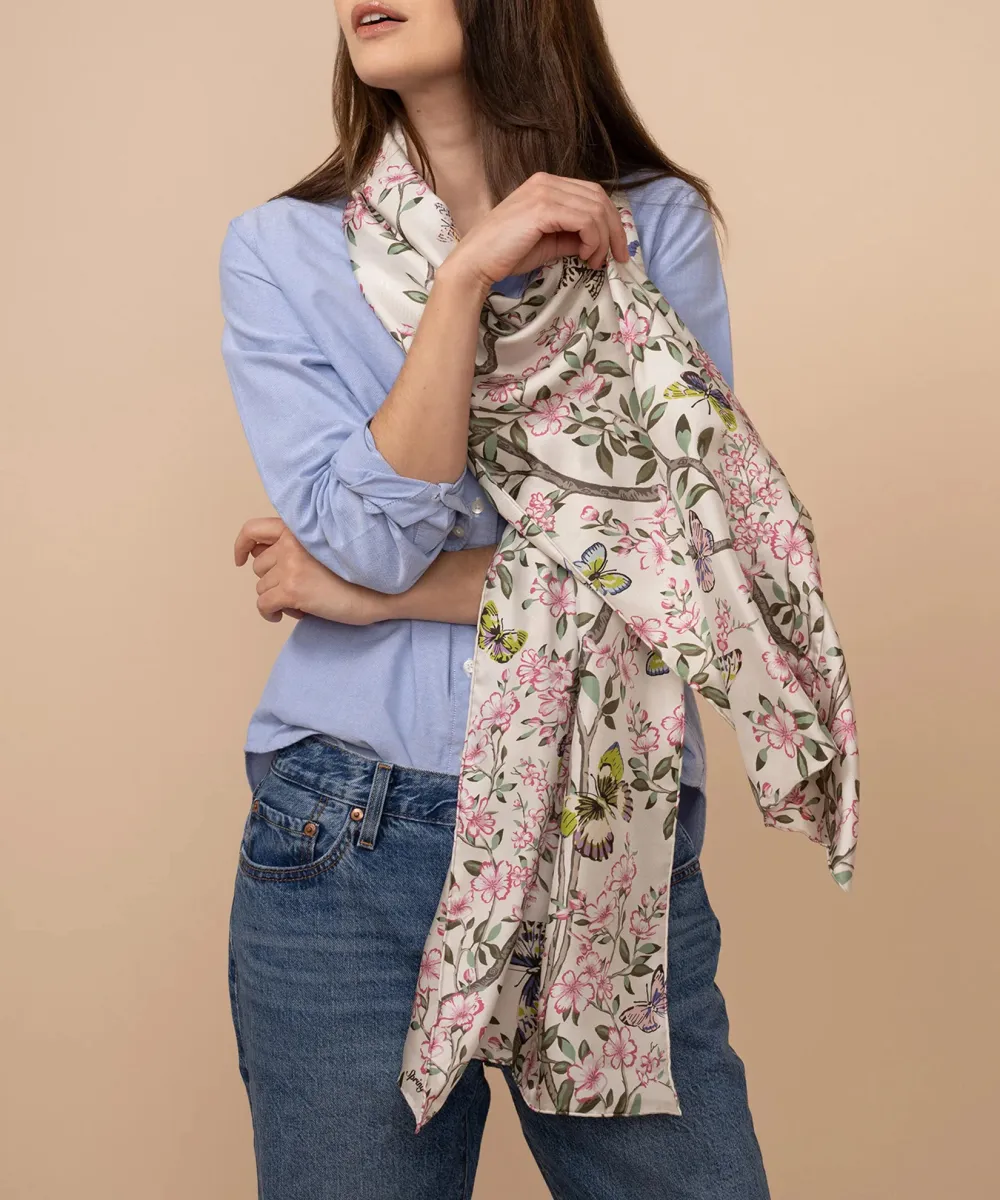 Spring Unfolding Casual Style Silk Oblong Scarf