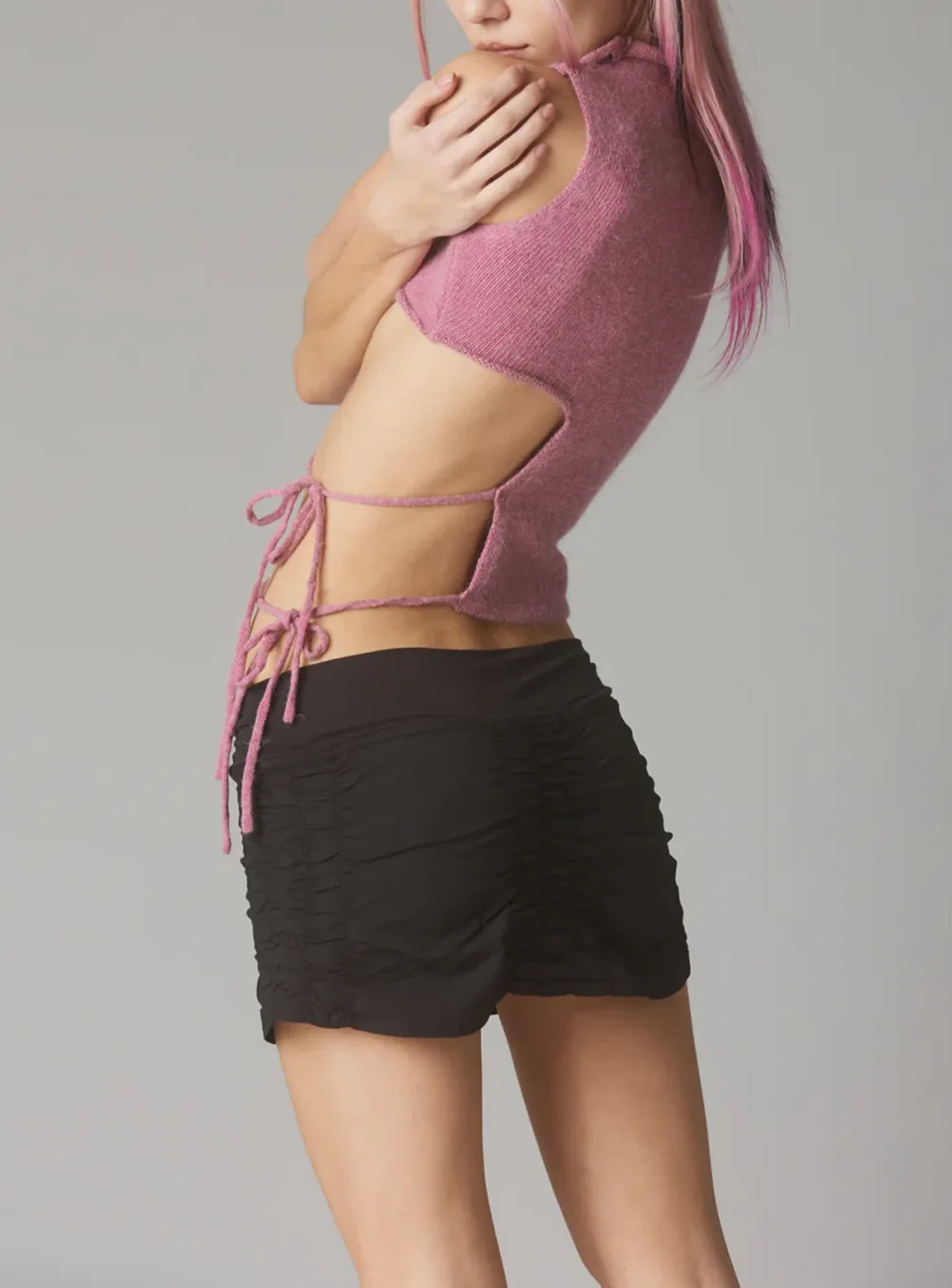 High Neck Pink Top