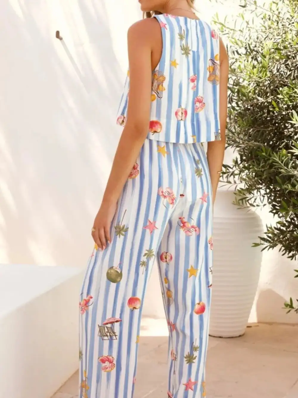 Striped Printed Jumpsuit