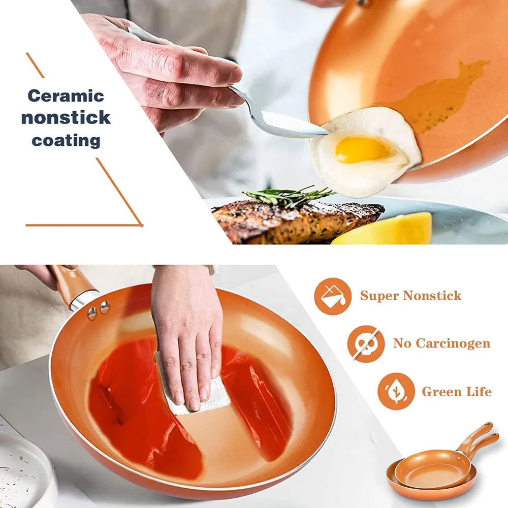 (Store Closing Sale) 10pcs Cookware Set Ceramic Nonstick Soup Pot