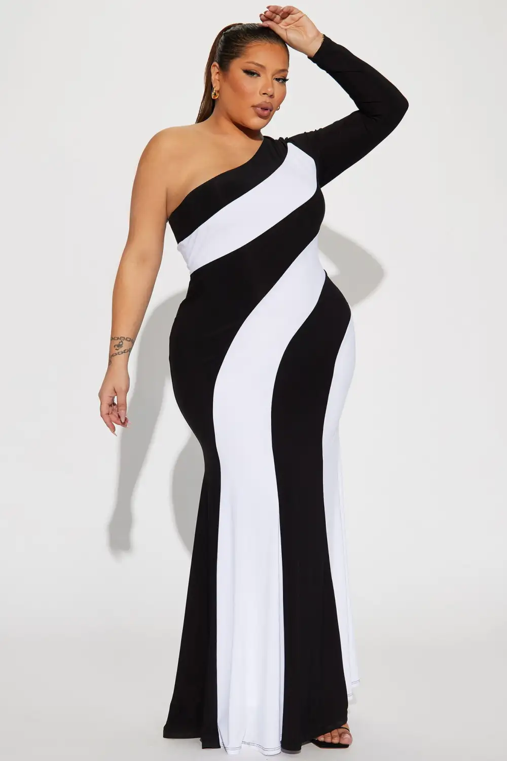 Maurine Maxi Dress - Black/White