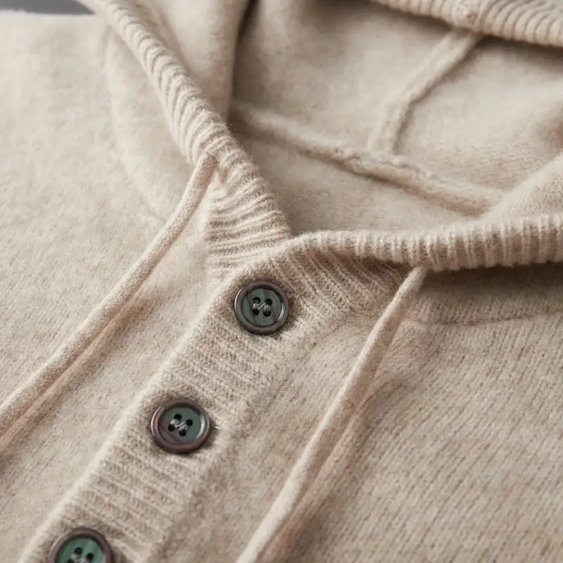 Ribbed Merino Hooded Sweater