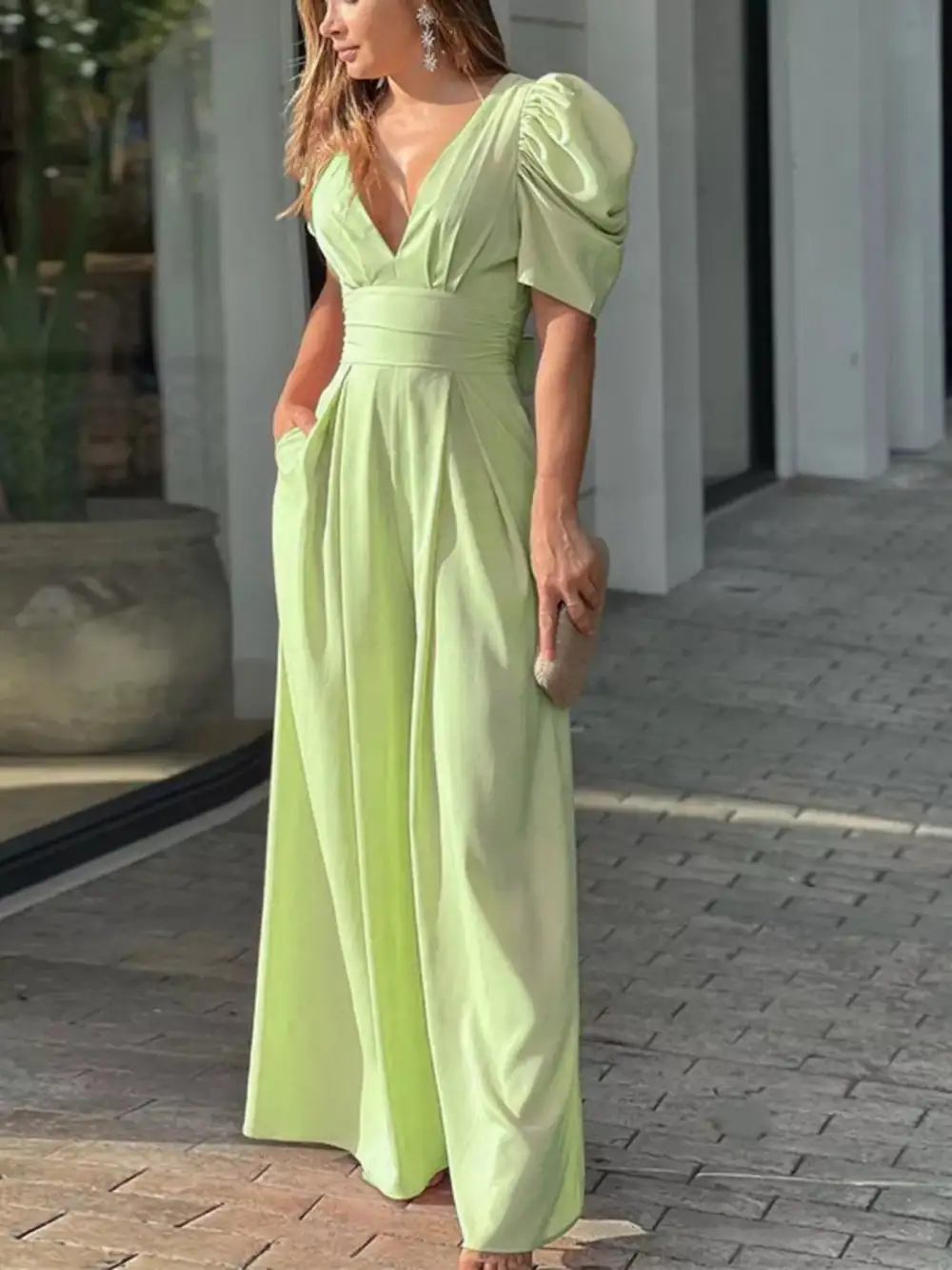 Wide Leg Puff Jumpsuit